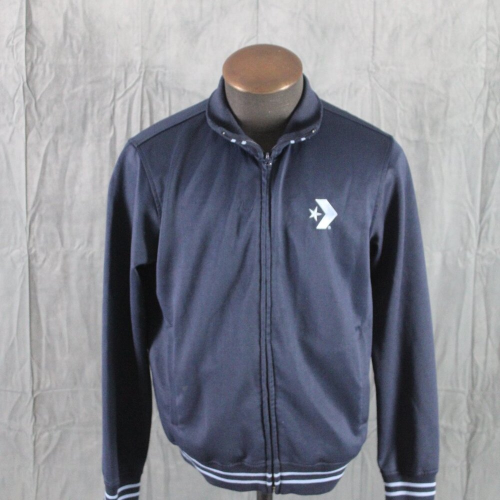 Converse Zip Up Track Jacket - Blue on Blue with Logo - Men's Medium